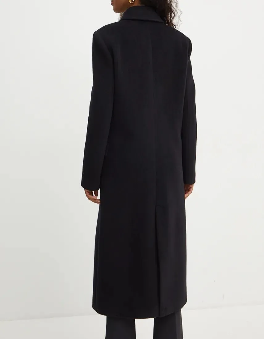 Cappotto Lungo Doppio Petto Panno Nero Patrizia Pepe