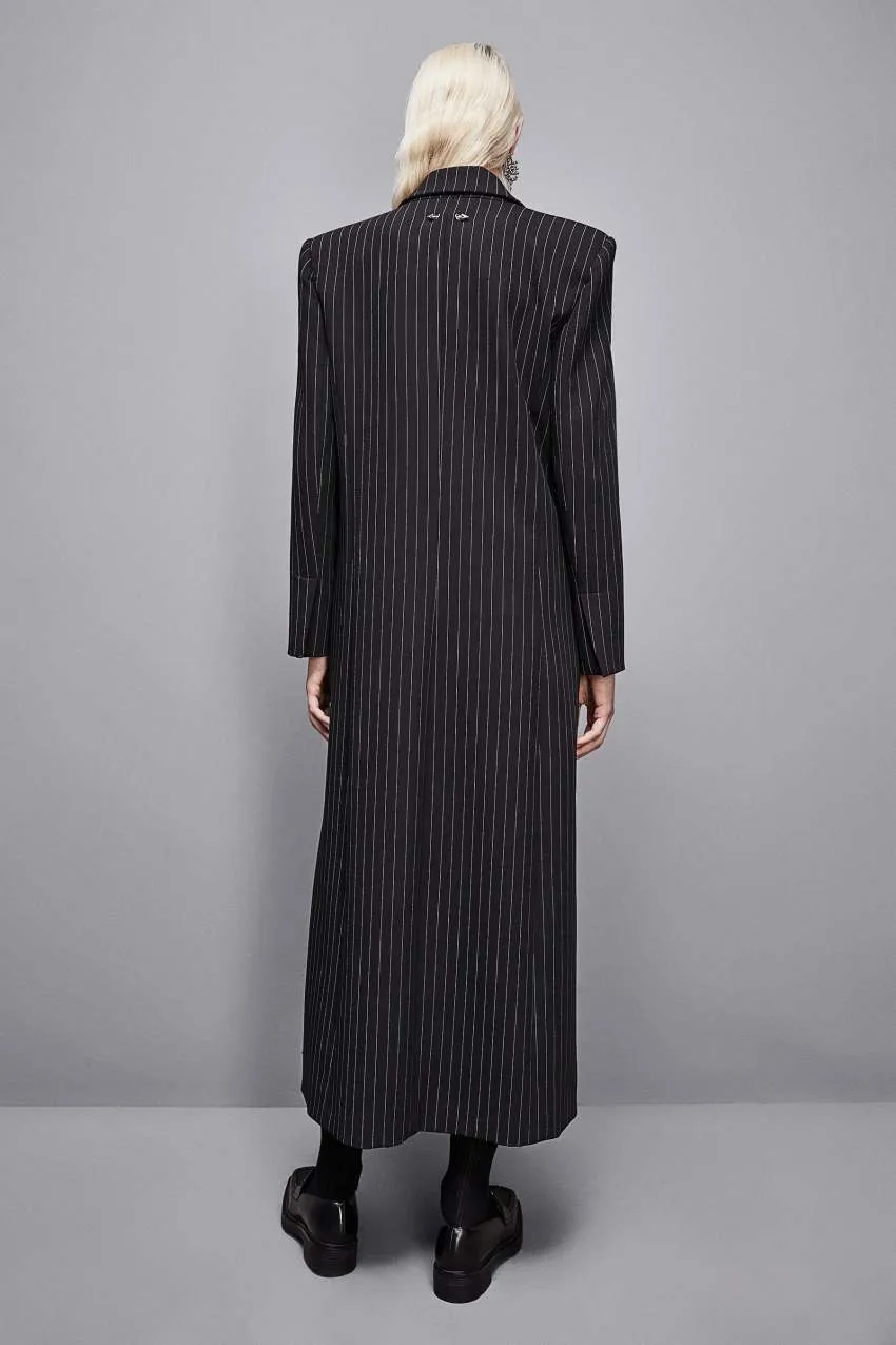 Cappotto Lungo Flanella Gessato Patrizia Pepe