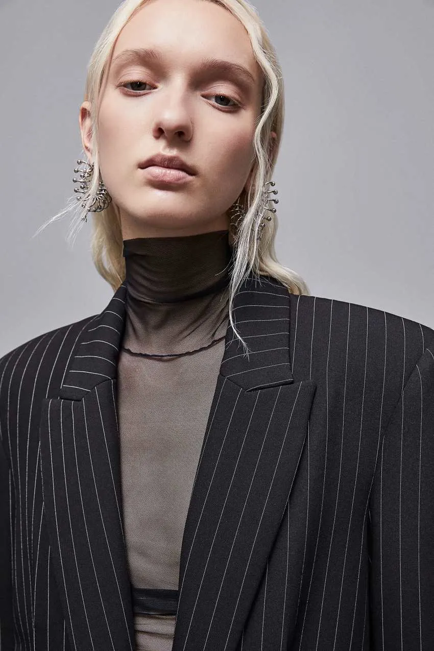 Cappotto Lungo Flanella Gessato Patrizia Pepe