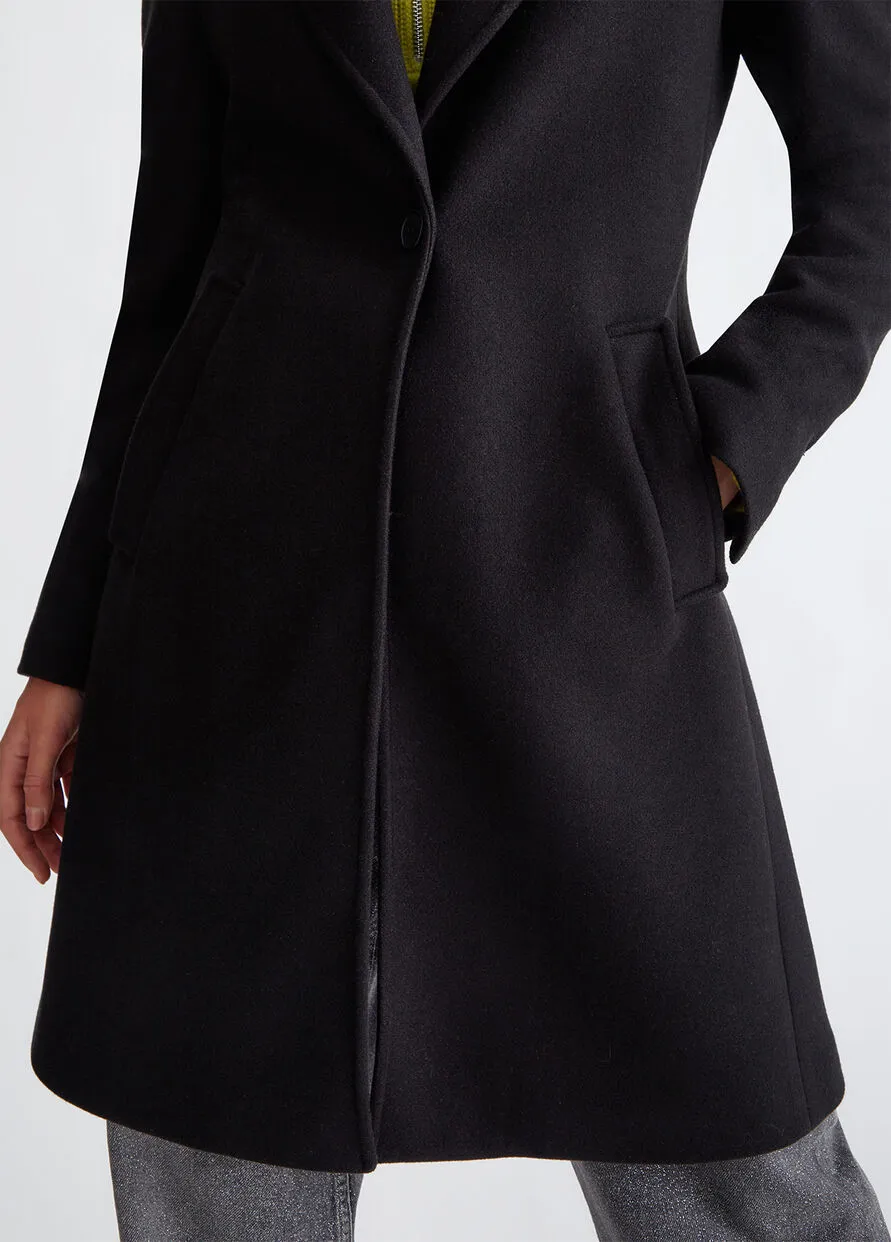 Cappotto Misto Lana Nero Liu Jo