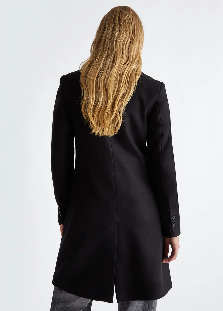 Cappotto Misto Lana Nero Liu Jo