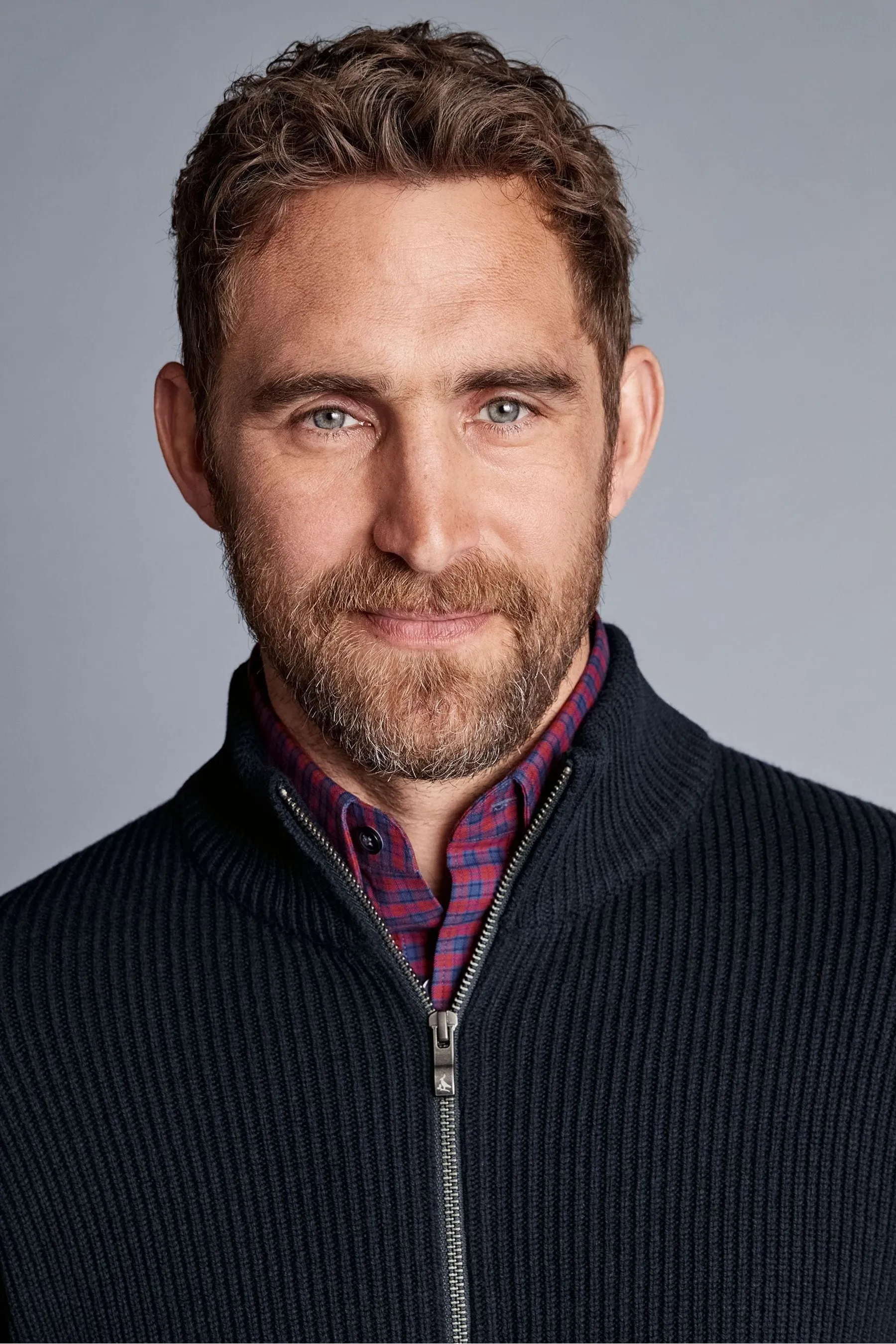 Cardigan Charles Tyrwhitt spesso a coste con zip Collo a imbuto    