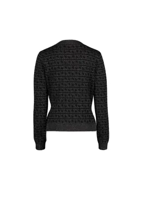 Cardigan con logo jacquard