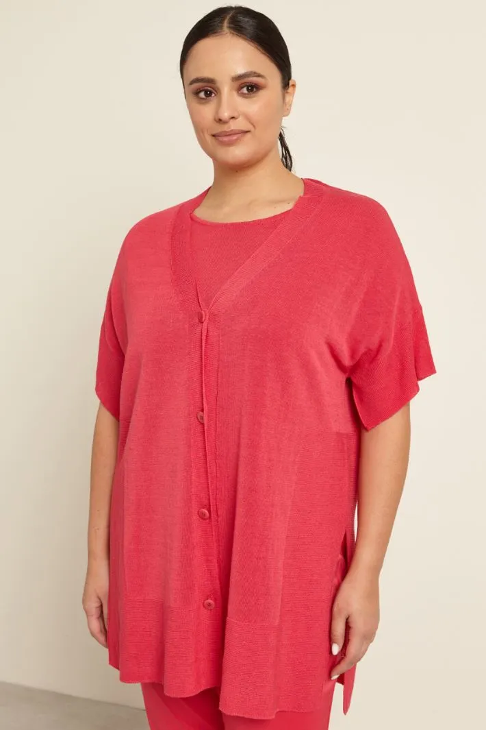 Cardigan con maniche corte