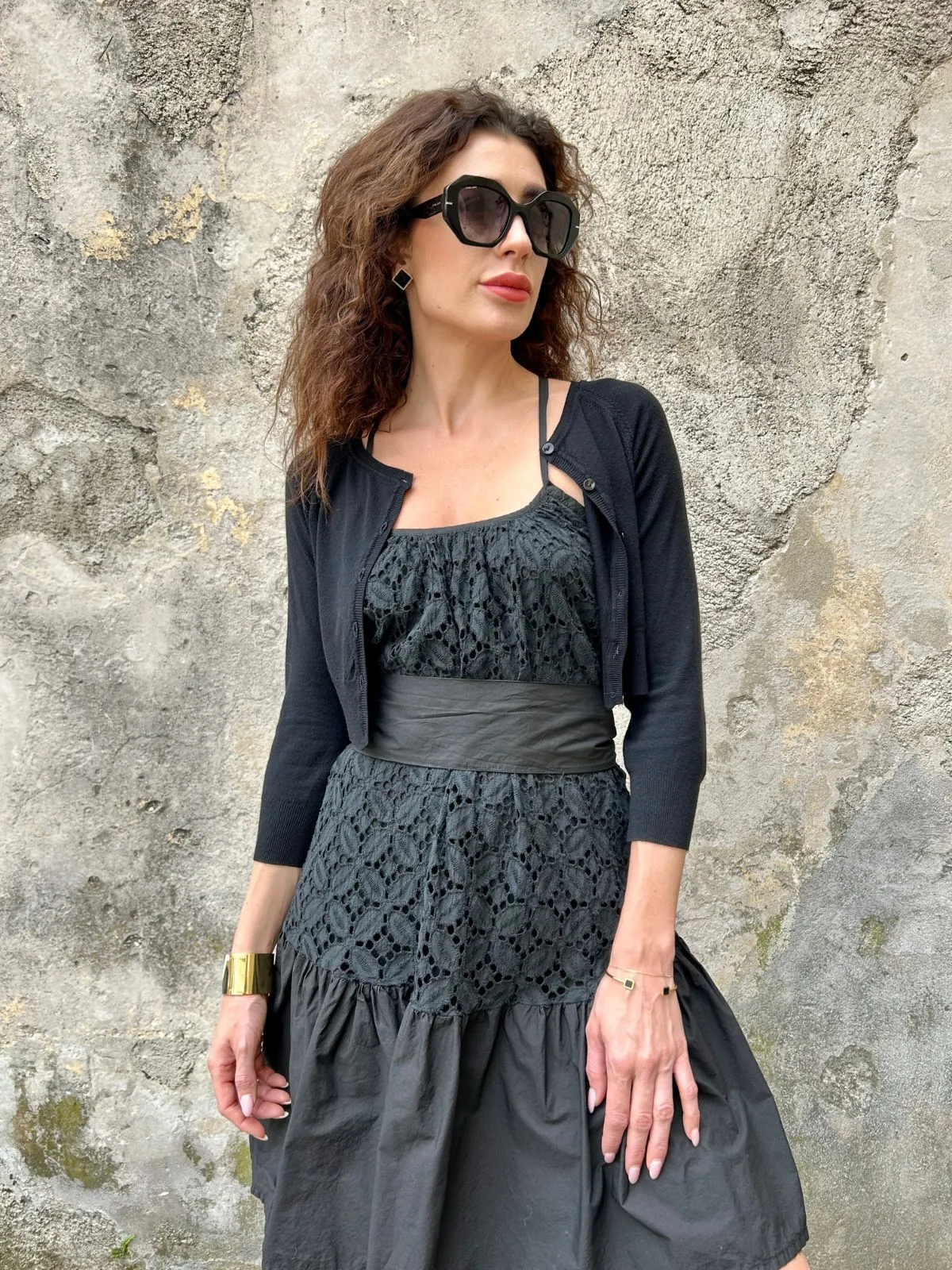 Cardigan crop nero