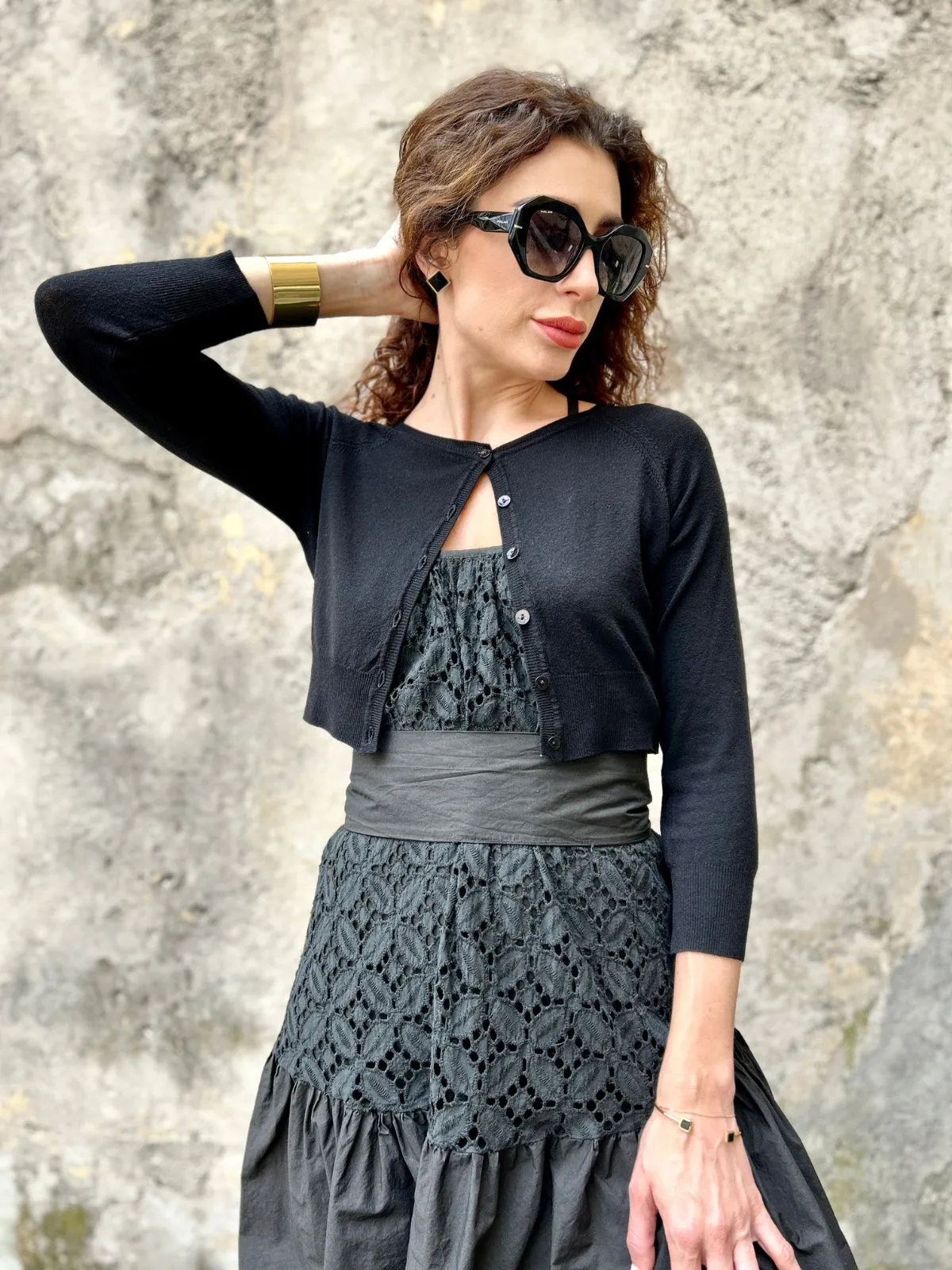 Cardigan crop nero