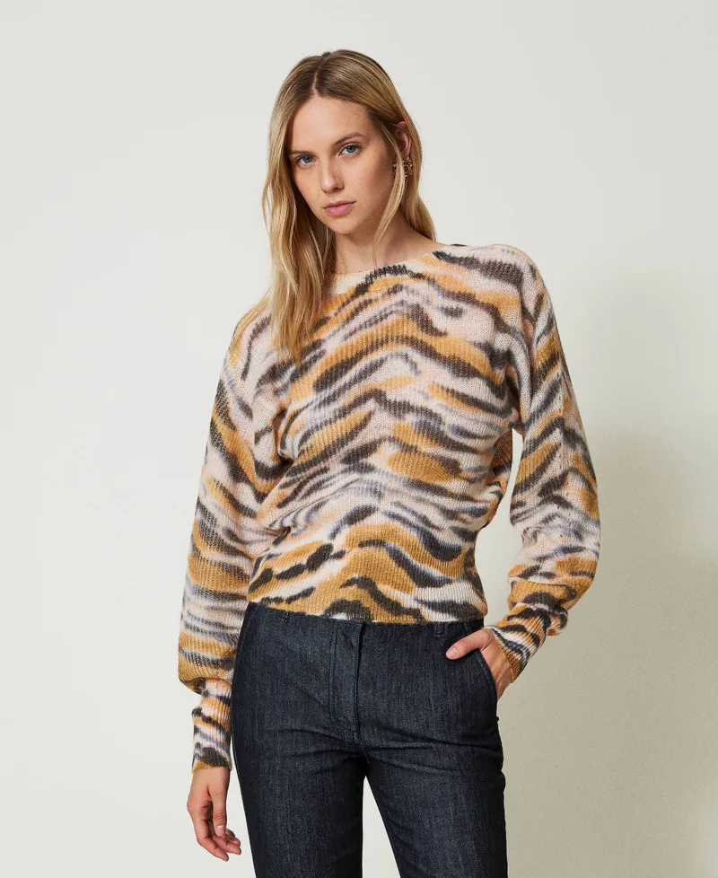 Cardigan doppio uso in lana e alpaca
