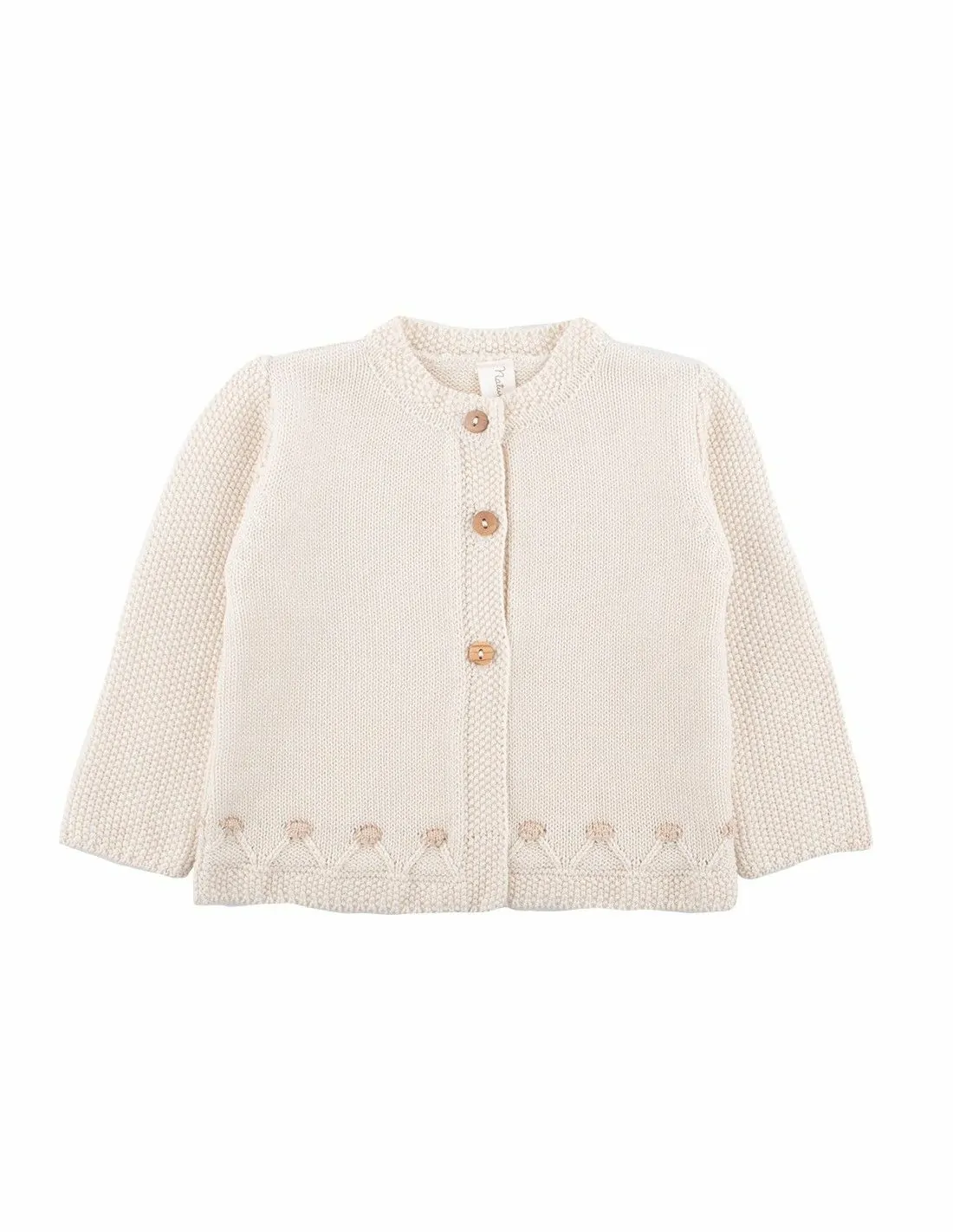 CARDIGAN IN COTONE NATURALE RICAMATO