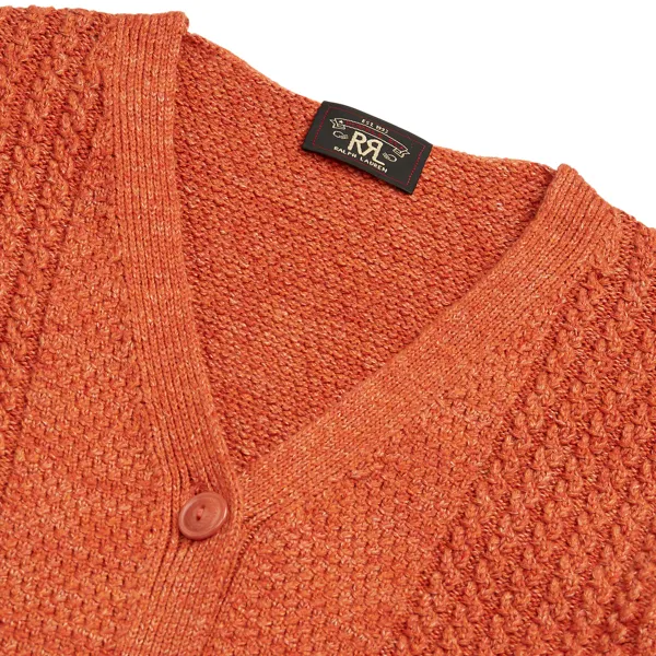 Cardigan in lino e cotone a trecce