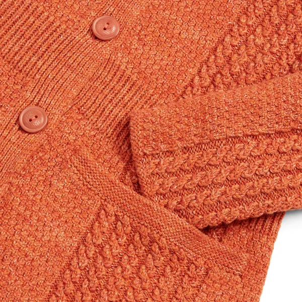 Cardigan in lino e cotone a trecce