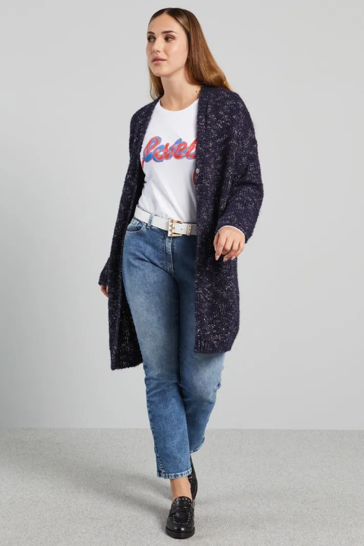 Cardigan lungo lamè