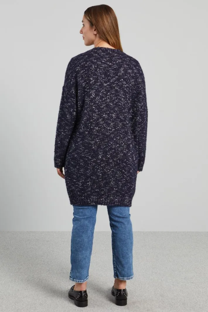 Cardigan lungo lamè