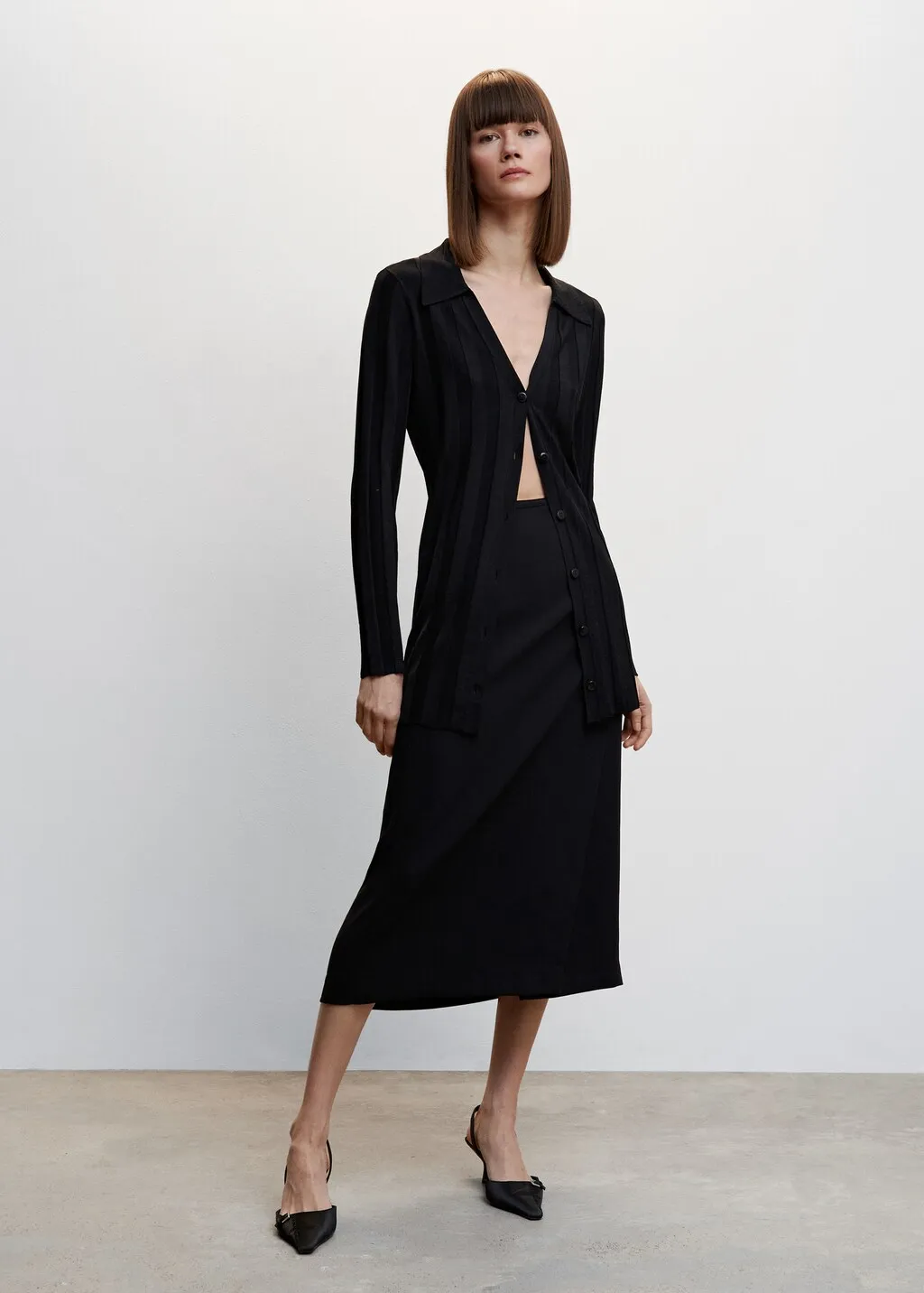 Cardigan maglia lungo