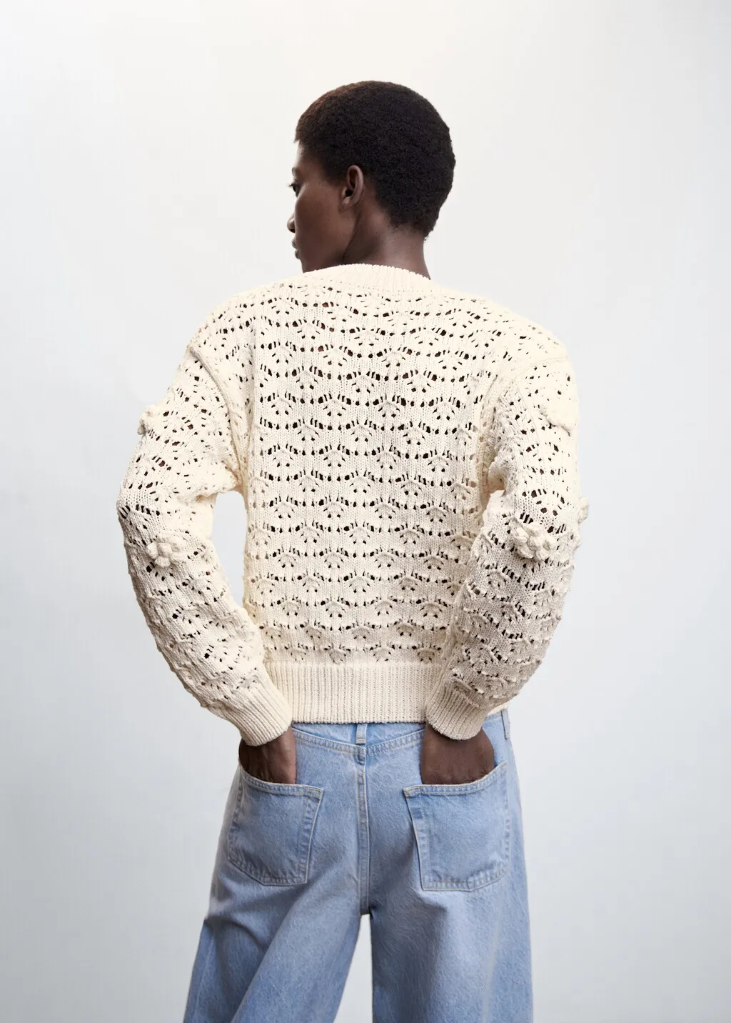 Cardigan maglia traforato