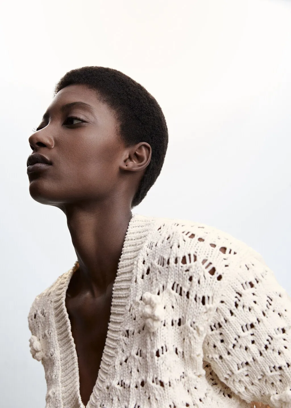 Cardigan maglia traforato