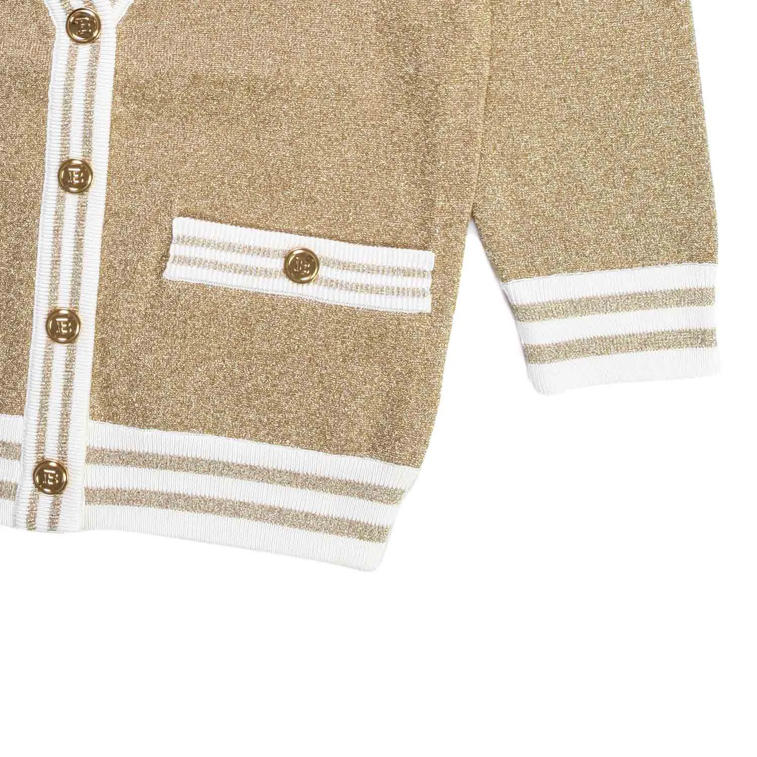 Cardigan Oro E Bianco Bambina Teen