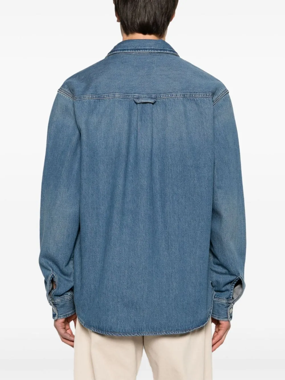 Carhartt Camicia Blu Uomo Denim Patch Logo