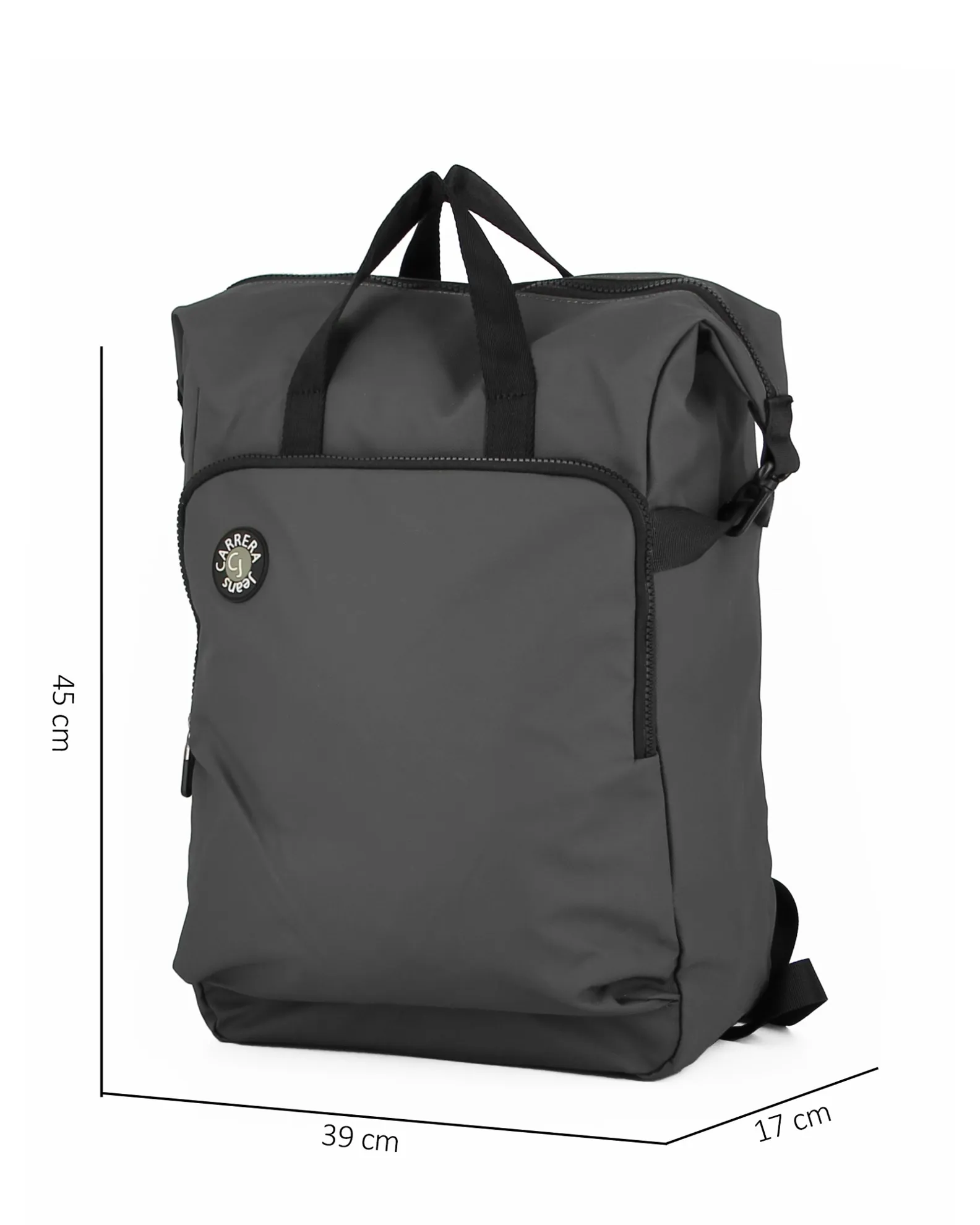 CARRERA - Zaino ufficio grigio scuro con tasca frontale e tasca interna porta tablet/pc                                         