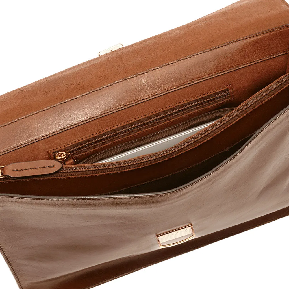 Cartella Due Soffietti THE BRIDGE in Pelle Marrone linea Story 06252701