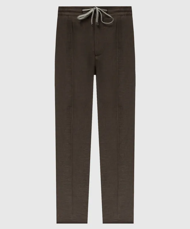 Cashmere&Whiskey Pantaloni di lino marroni 2556