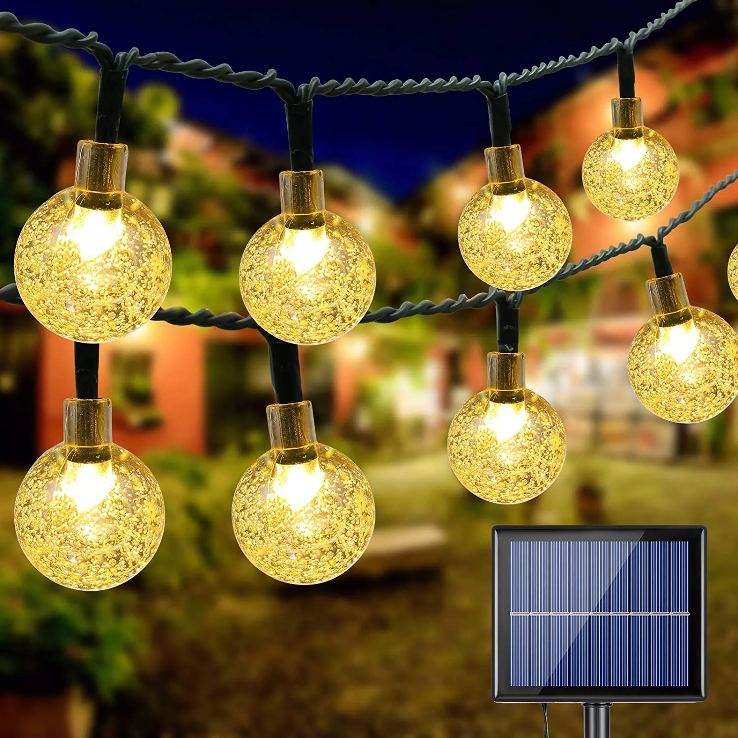 Catena Luminosa Esterno Solare, BrizLabs 20M 100 LED Luce Stringa Solari Cristallo Globo Impermeabile Lucine Led Decorative Inte