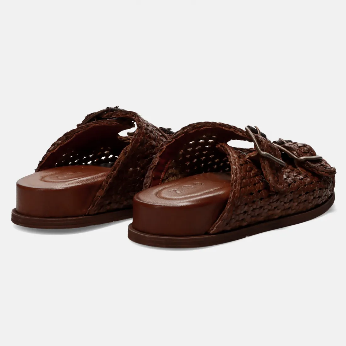 Ciabatta Zoe Pelago cuoio in pelle intrecciata