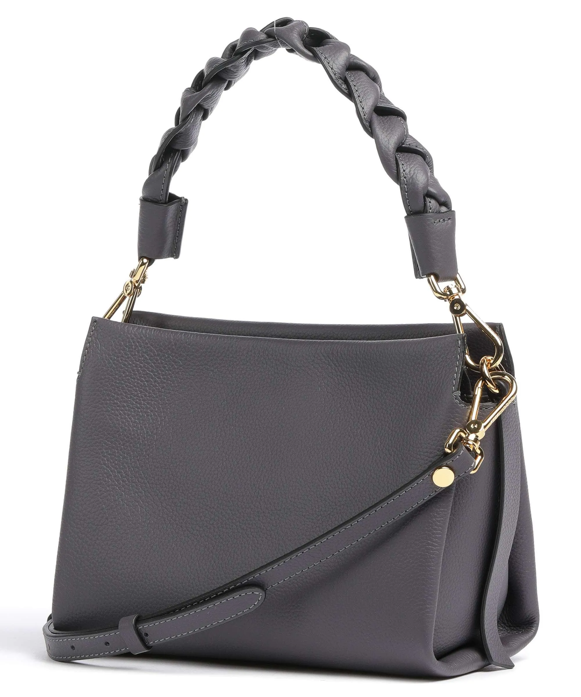  Coccinelle Boheme Grana Double Borsa a mano pelle granulata grigio scuro  