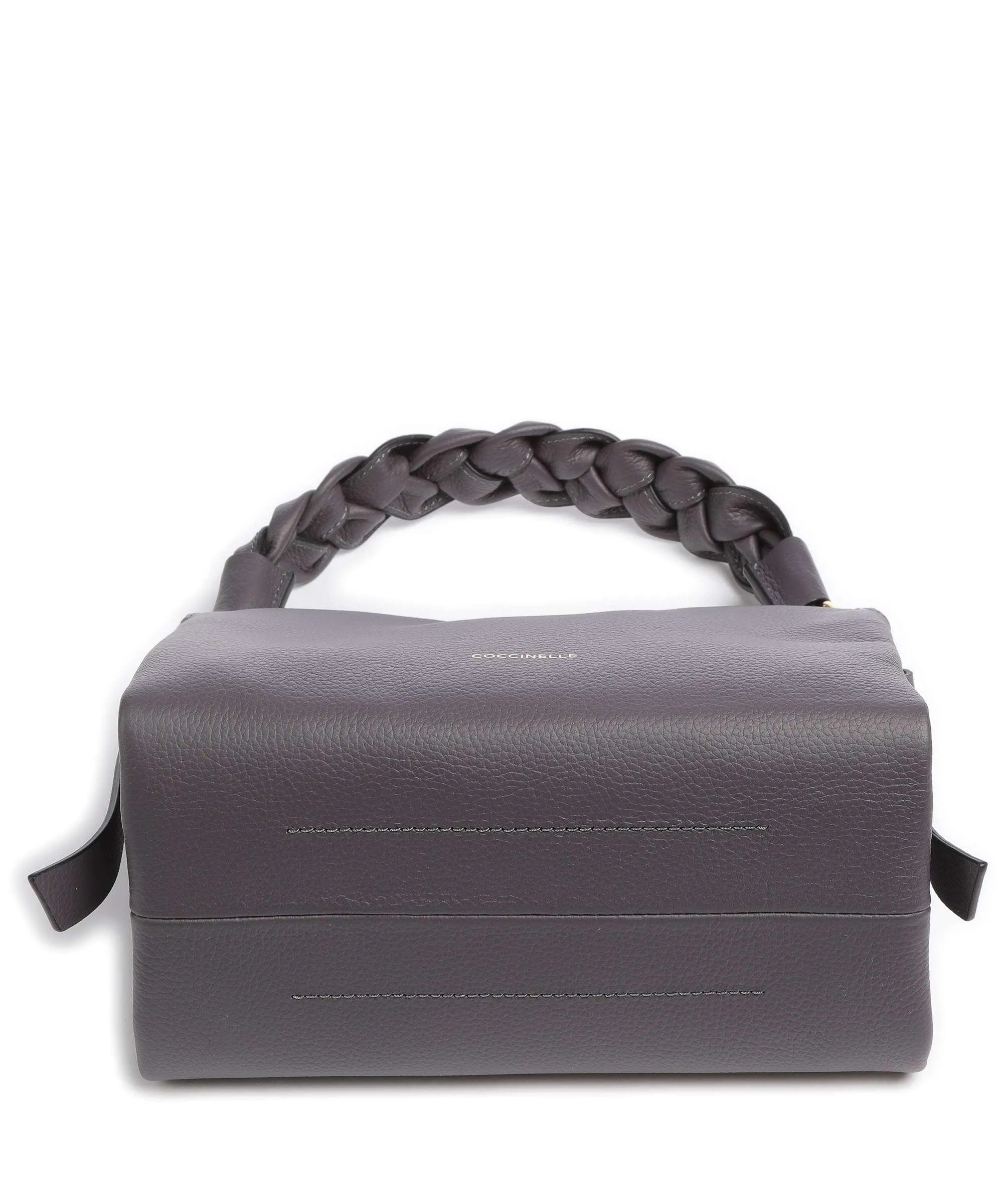  Coccinelle Boheme Grana Double Borsa a mano pelle granulata grigio scuro  