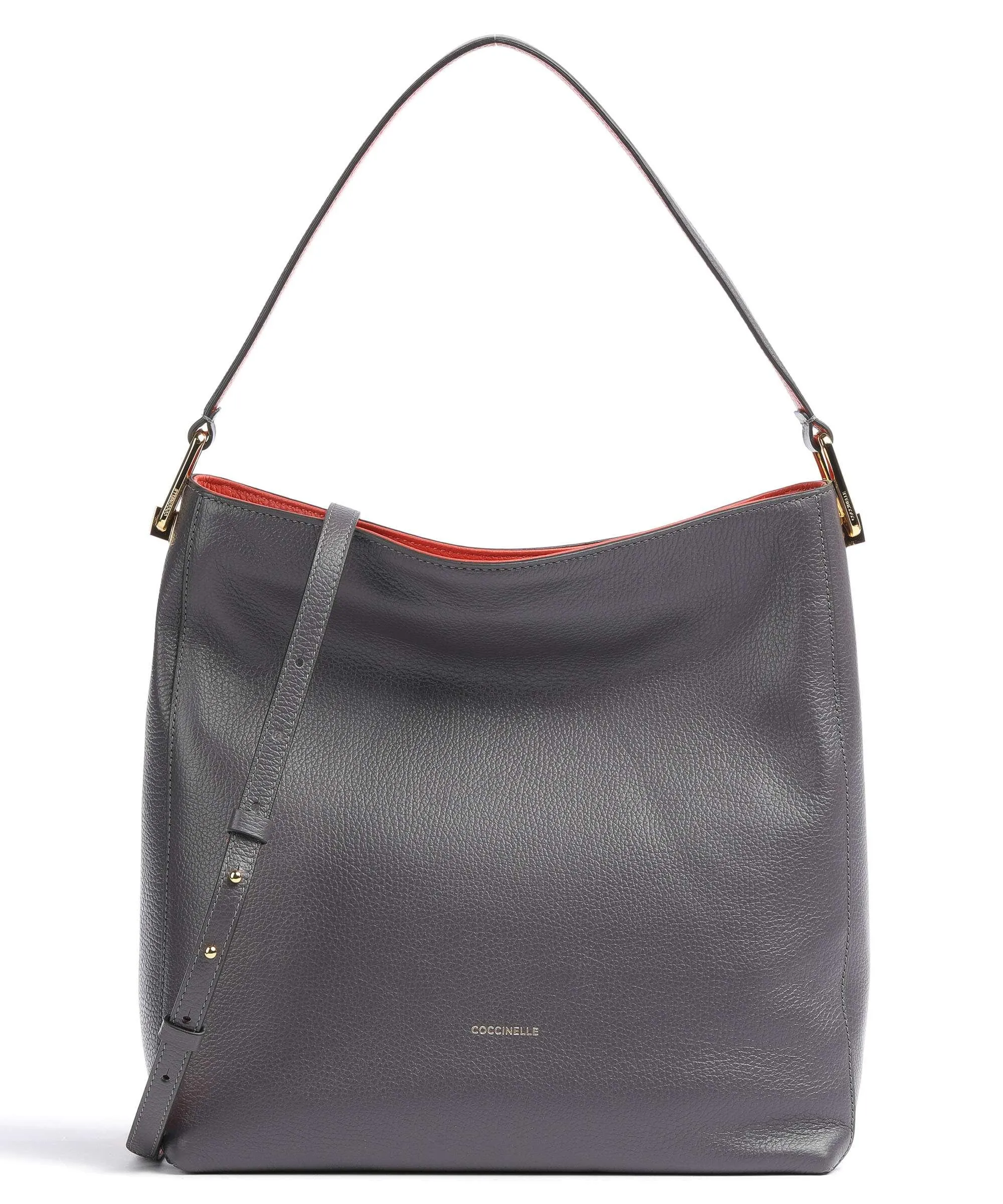  Coccinelle Liya Borsa hobo pelle granulata grigio scuro  