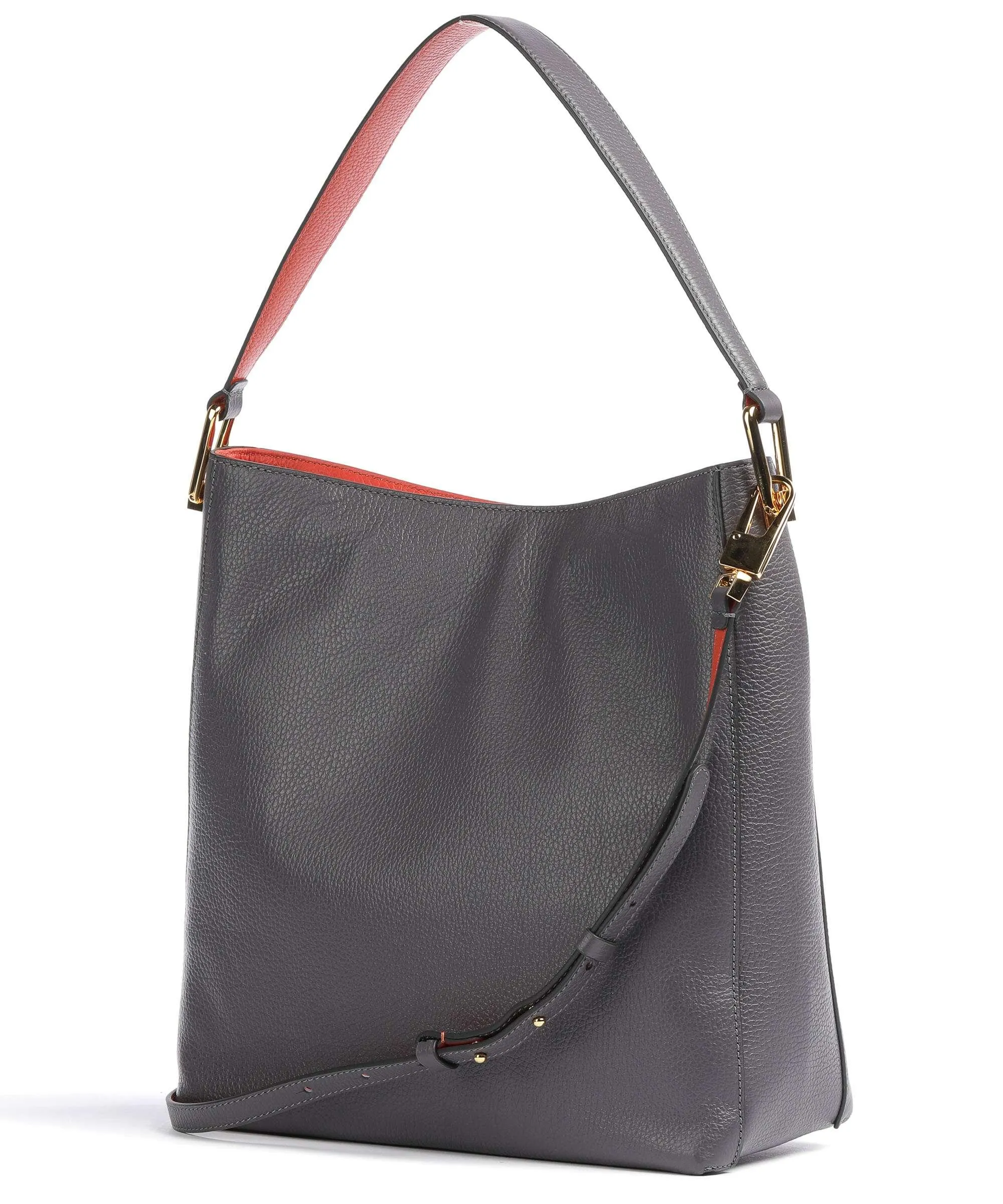  Coccinelle Liya Borsa hobo pelle granulata grigio scuro  