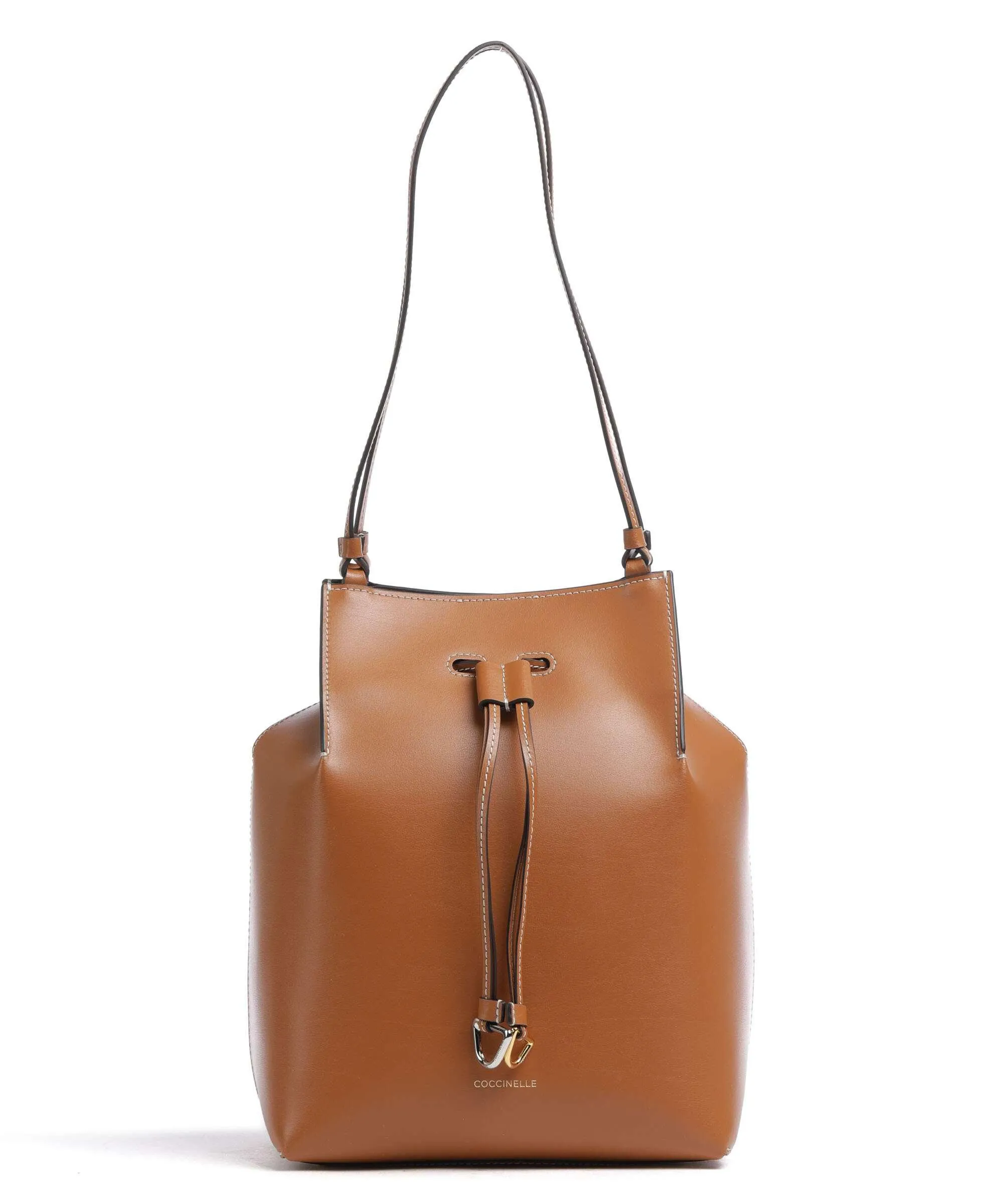  Coccinelle Roundabout Eco Cowhide Borsa a secchiello pelle a grana fine marrone  