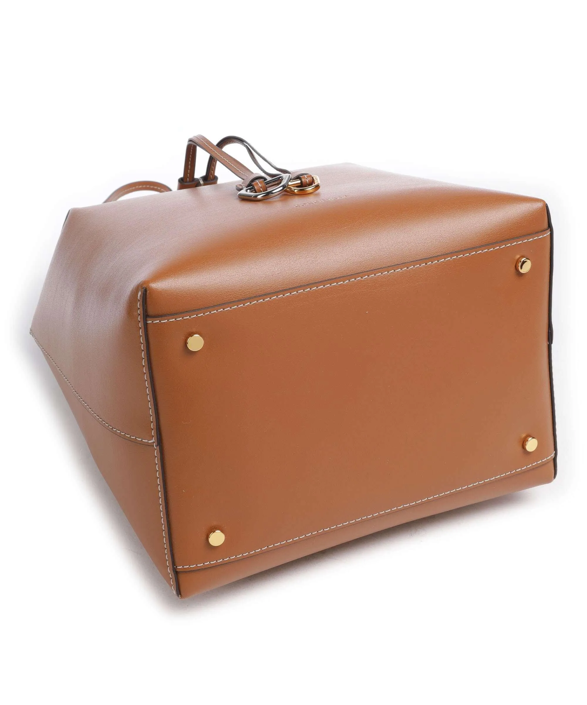  Coccinelle Roundabout Eco Cowhide Borsa a secchiello pelle a grana fine marrone  