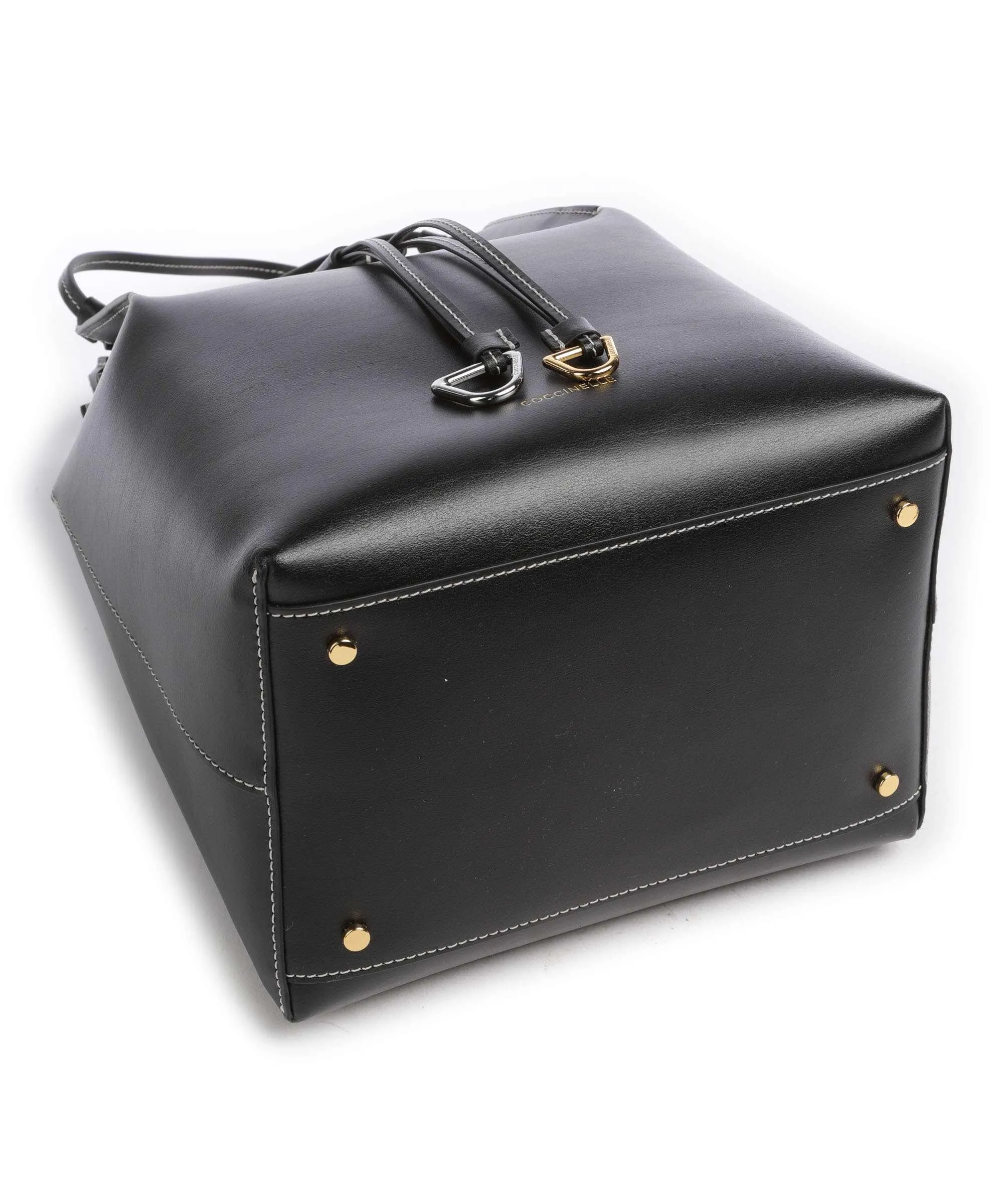  Coccinelle Roundabout Eco Cowhide Borsa a secchiello pelle a grana fine nero  