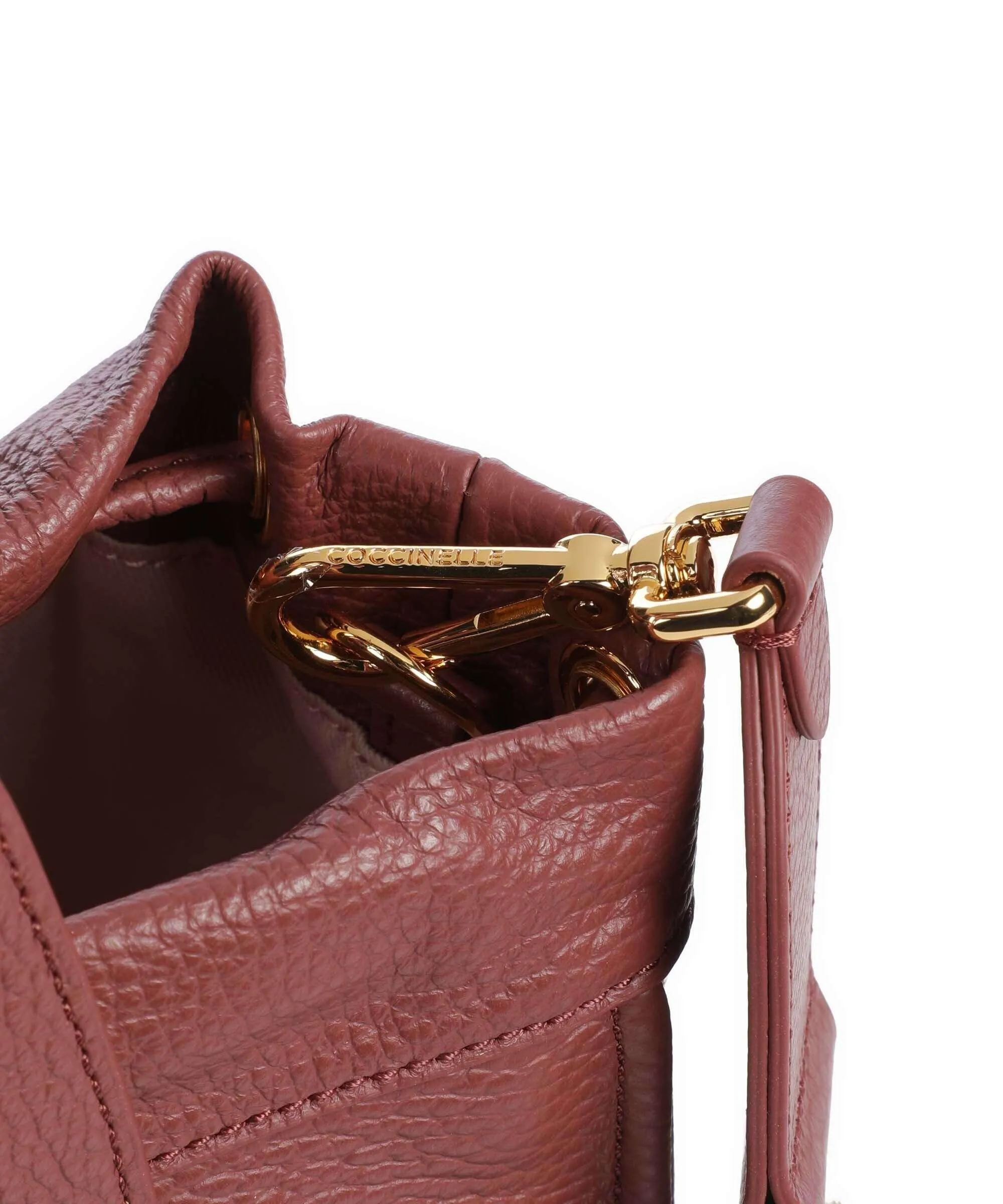  Coccinelle Signature 2Day Borsa a mano pelle granulata marrone  