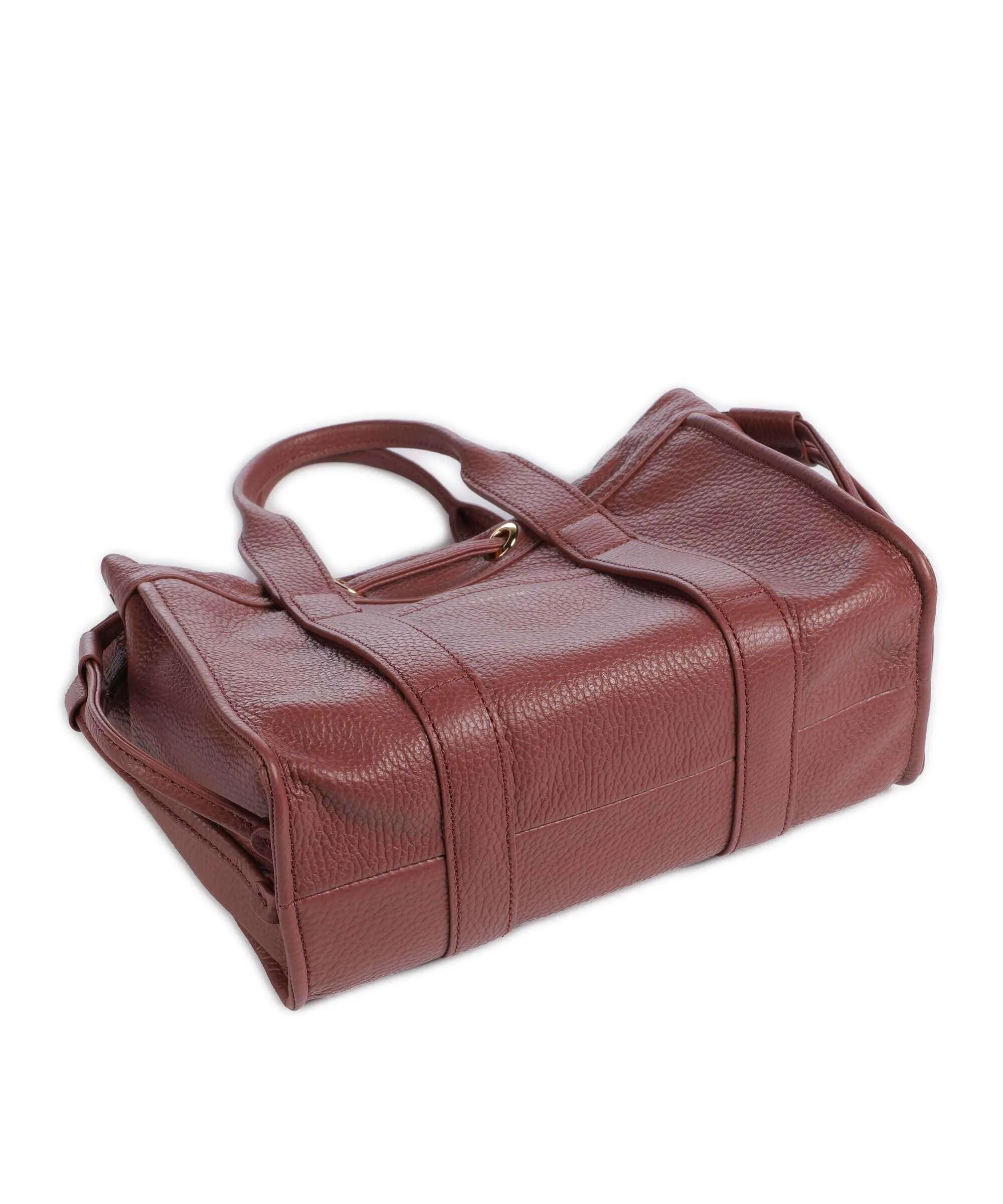  Coccinelle Signature 2Day Borsa a mano pelle granulata marrone  