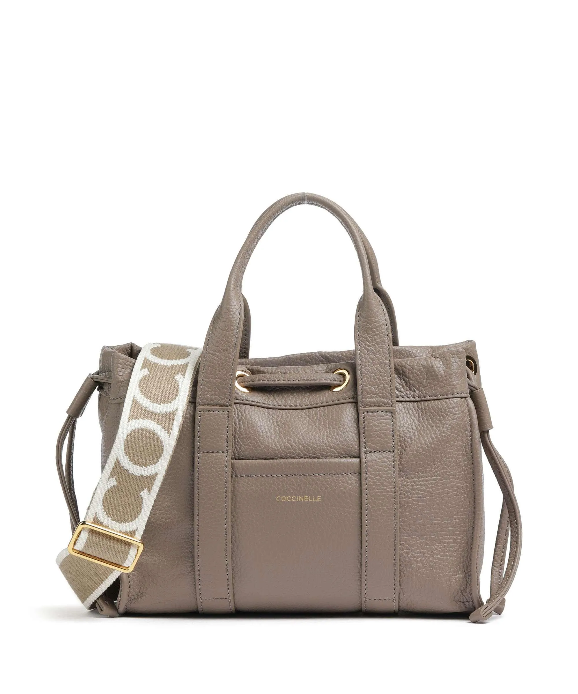  Coccinelle Signature 2Day Borsa a mano pelle granulata taupe  