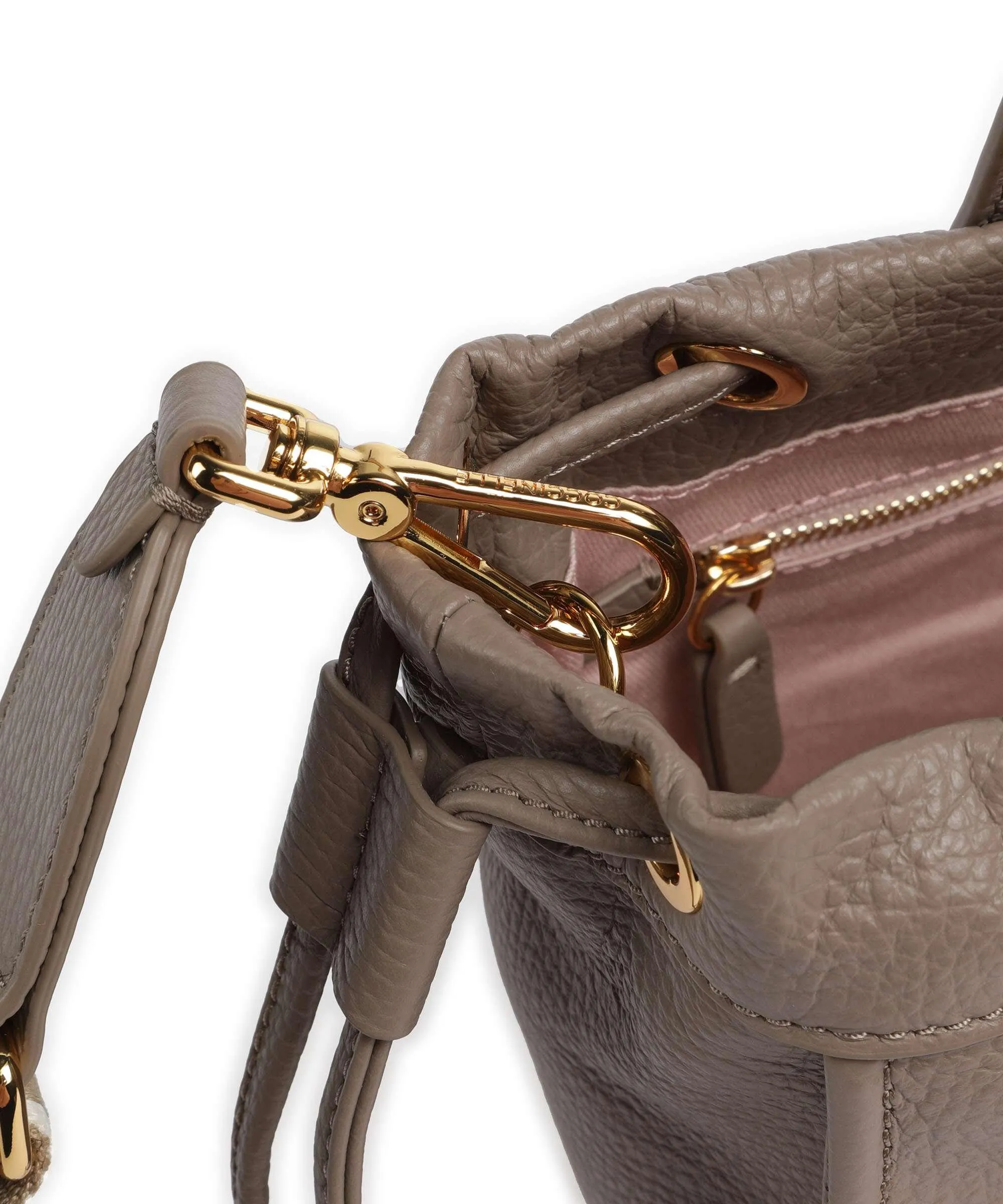  Coccinelle Signature 2Day Borsa a mano pelle granulata taupe  