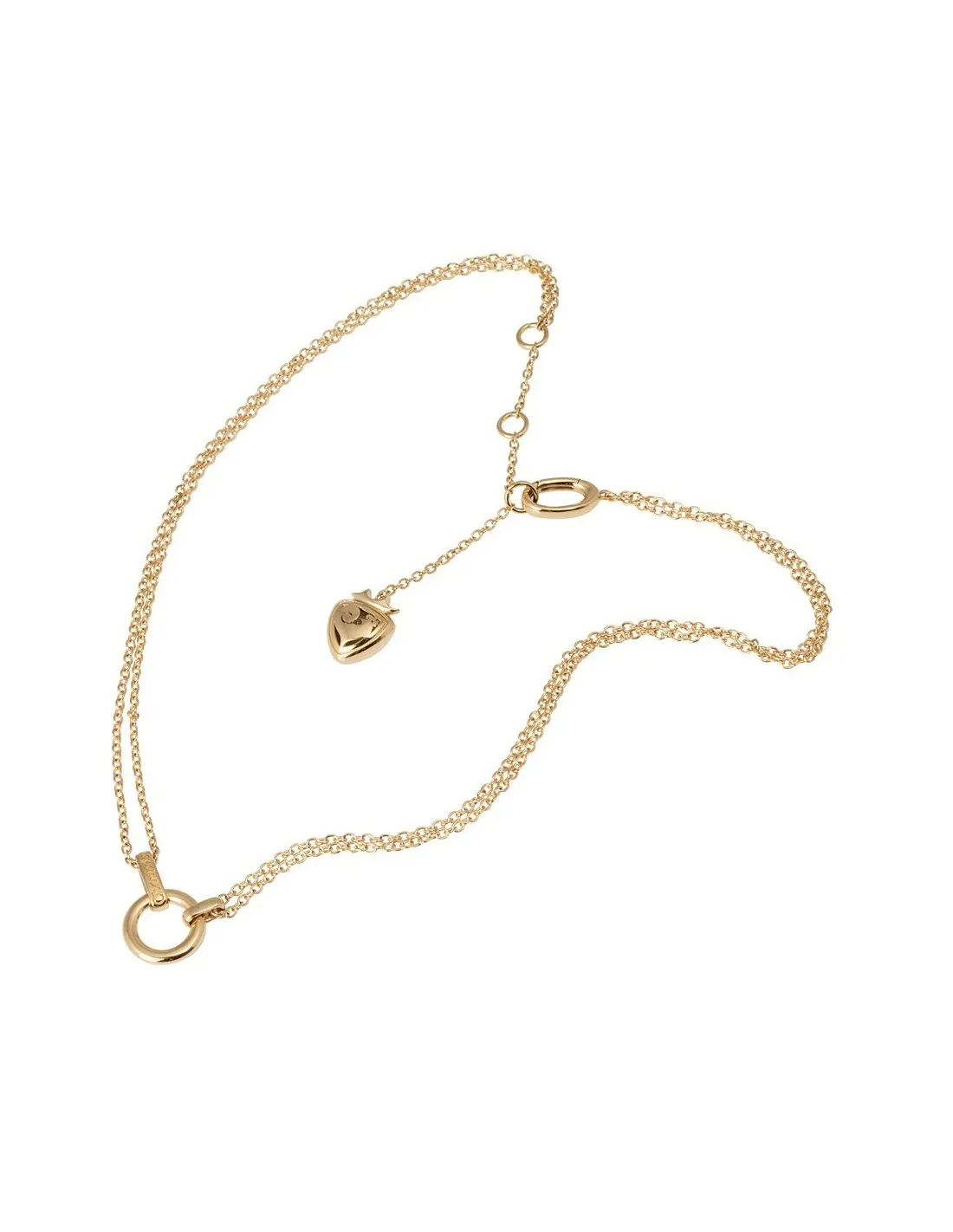 Collana Chantecler in oro giallo con cuore e anello