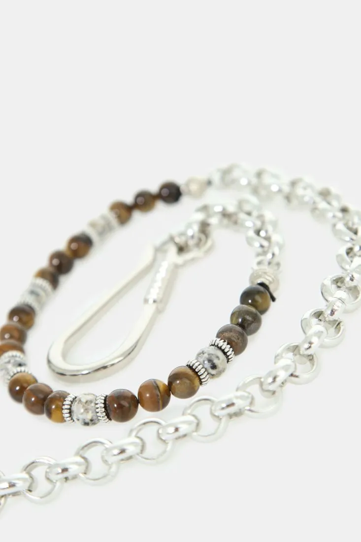 Collana con catena e pietre colorate