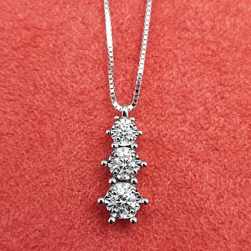 Collana DonnaOro ORIZZONTI Trilogy in Oro Bianco 18kt e Diamanti