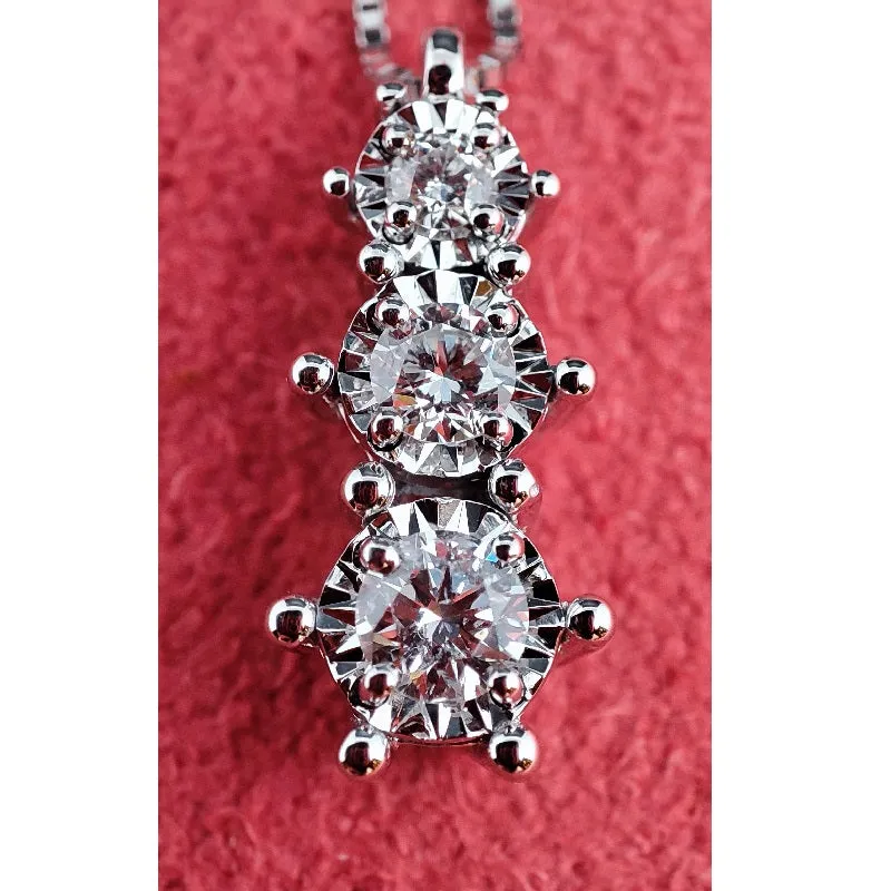 Collana DonnaOro ORIZZONTI Trilogy in Oro Bianco 18kt e Diamanti