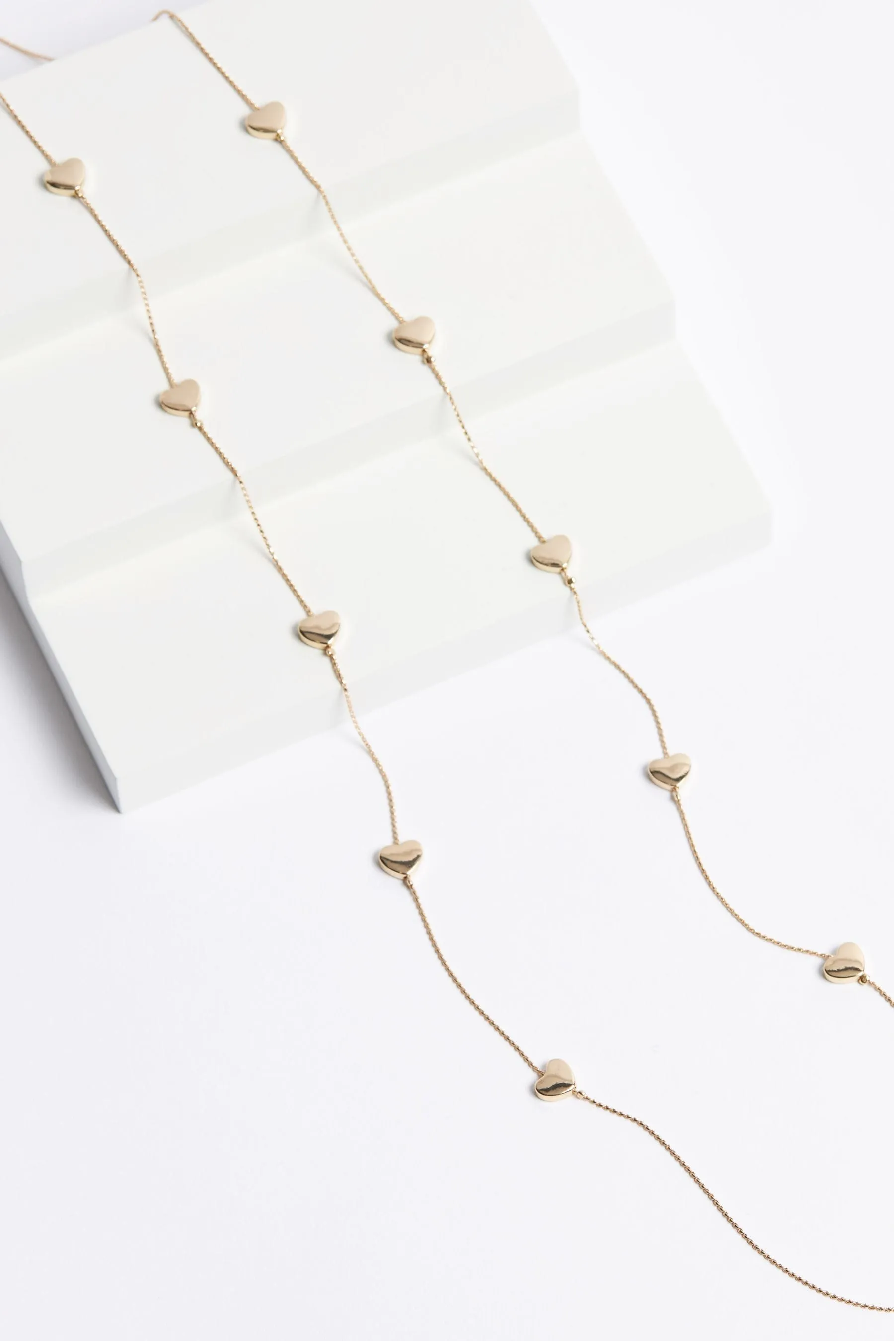 Collana lunga con cuori