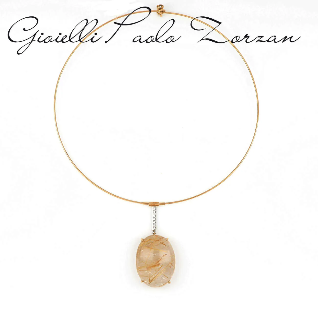 Collana preziosa in oro giallo e quarzo CPA04