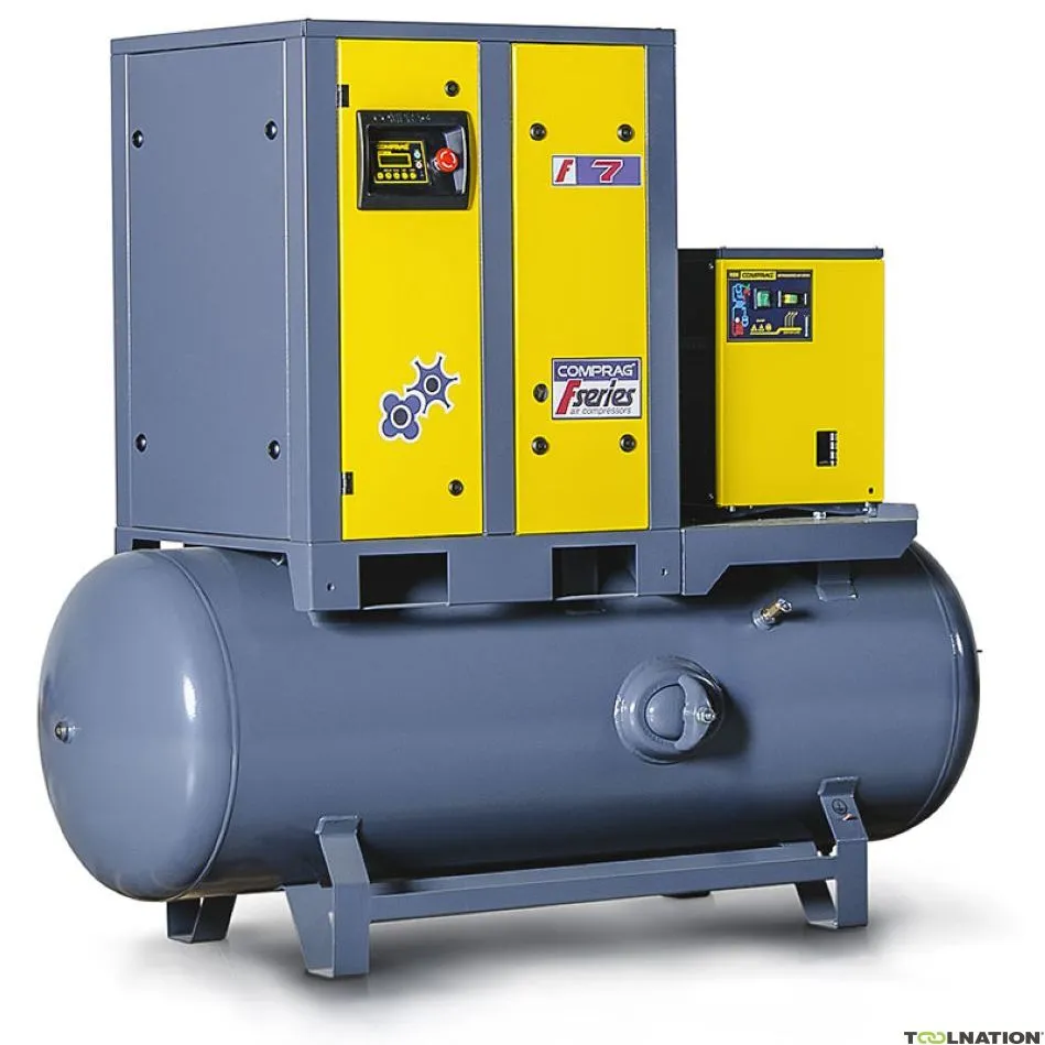 Comprag 11410208 FRD0708-270 Serie F Compressore a vite a cinghia trapezoidale 7,5 kW 8 Bar 3x400V 1,1 m³/min 270L caldaia ed es