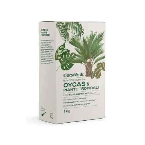 Concime Piante Verdi Tropicali 1kg - Fertilizzante Piante Verdi Naturale Per Cycas Con Azoto Organico, Fosforo E Potassio Per Fo