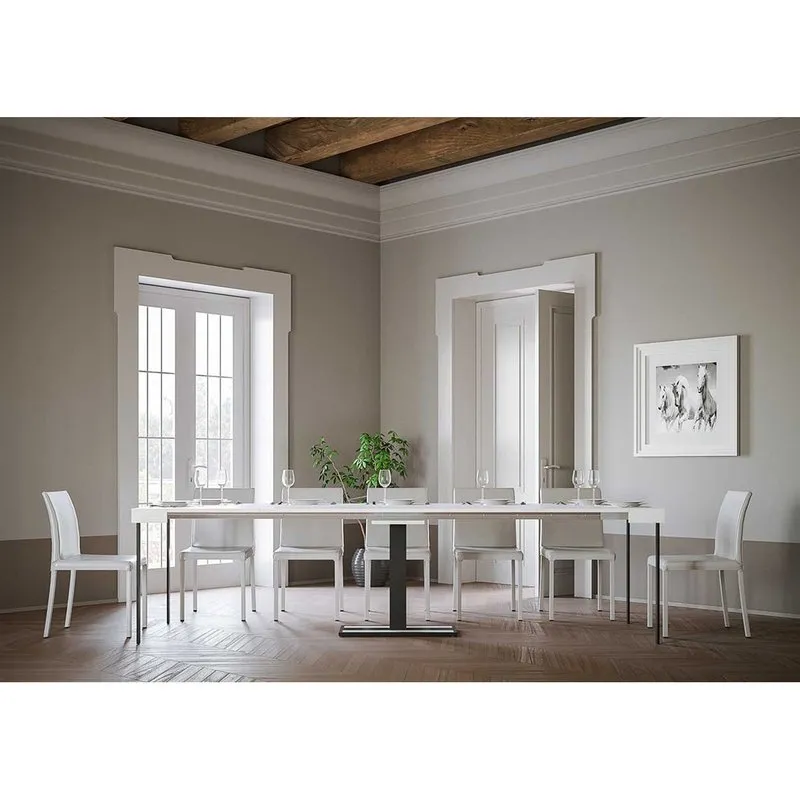 Consolle allungabili Consolle allungabile Capital 40/300, bianco frassino/antracite