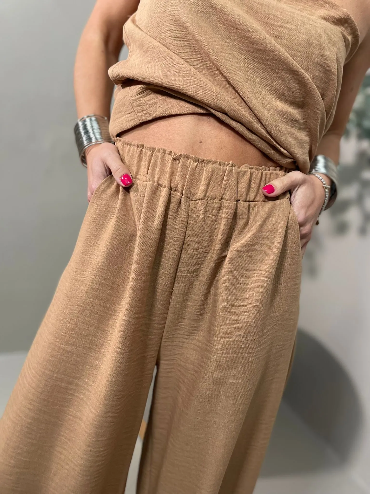 Coordinato Top e Pantalone Nocciola