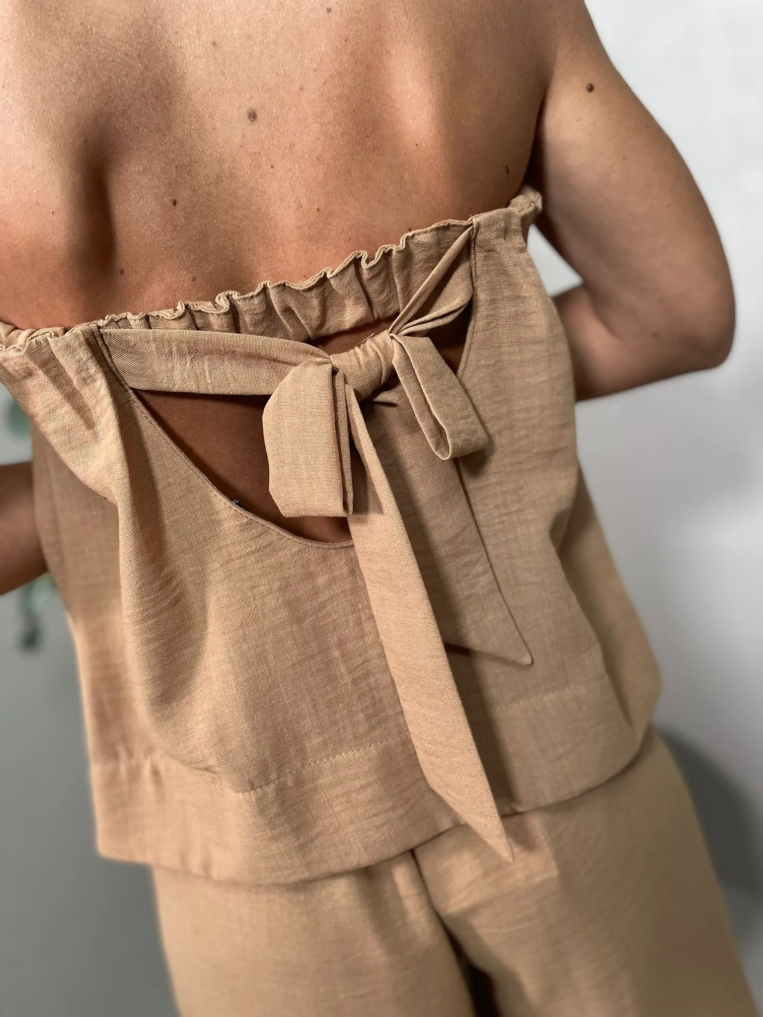 Coordinato Top e Pantalone Nocciola
