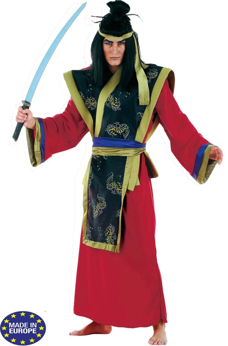 Coppia di costumi samurai e geisha giapponesi