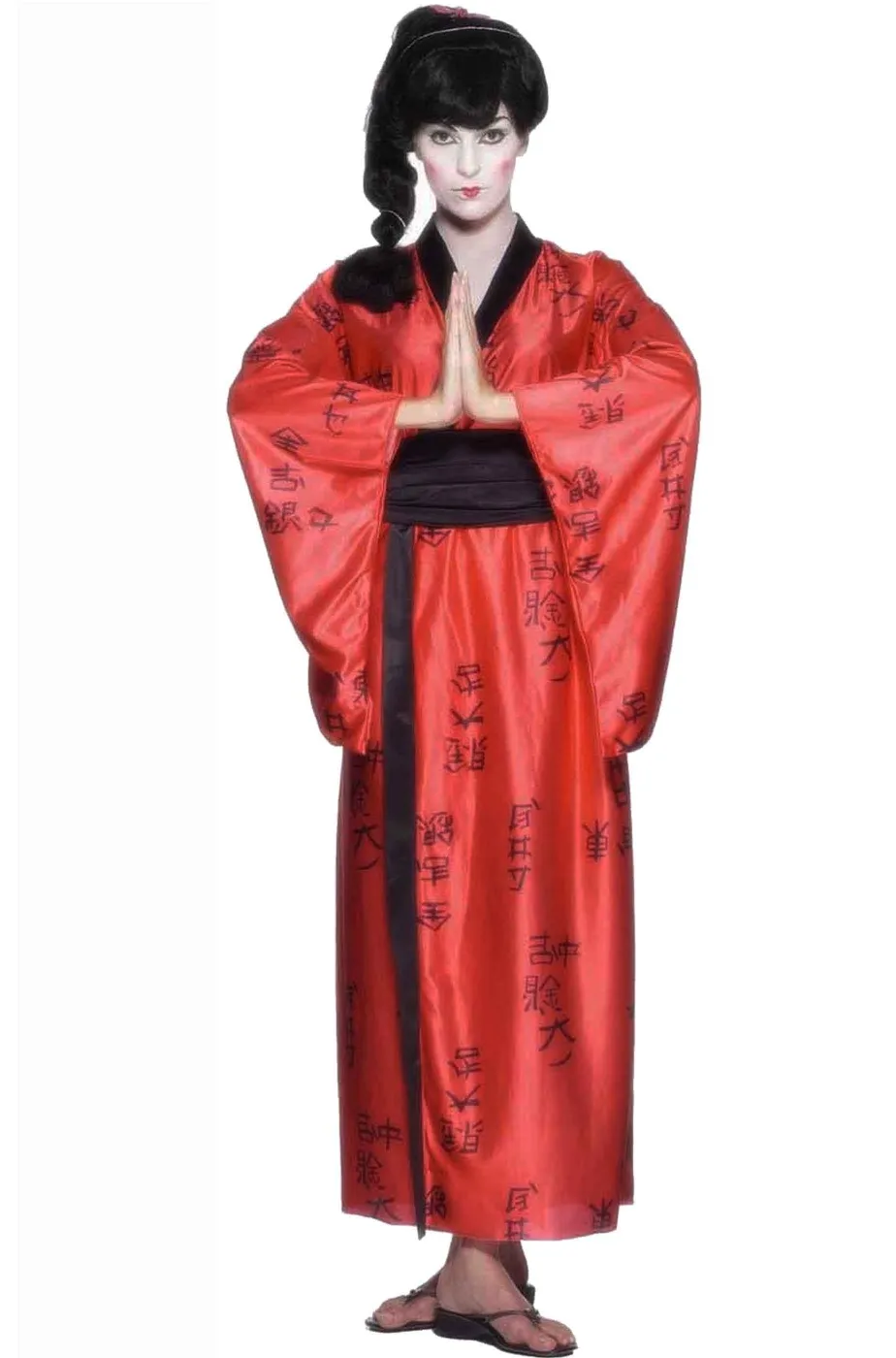 Coppia di costumi samurai e geisha giapponesi